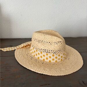Anthropologie Straw Hat with Cream Band